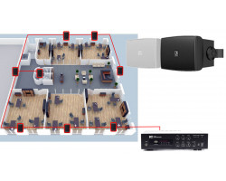 Акустическая система для офиса 8 настенных колонки AUDAC WX302